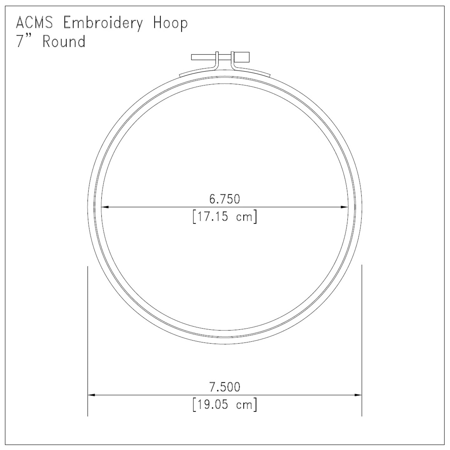 7" Round Embroidery Hoops