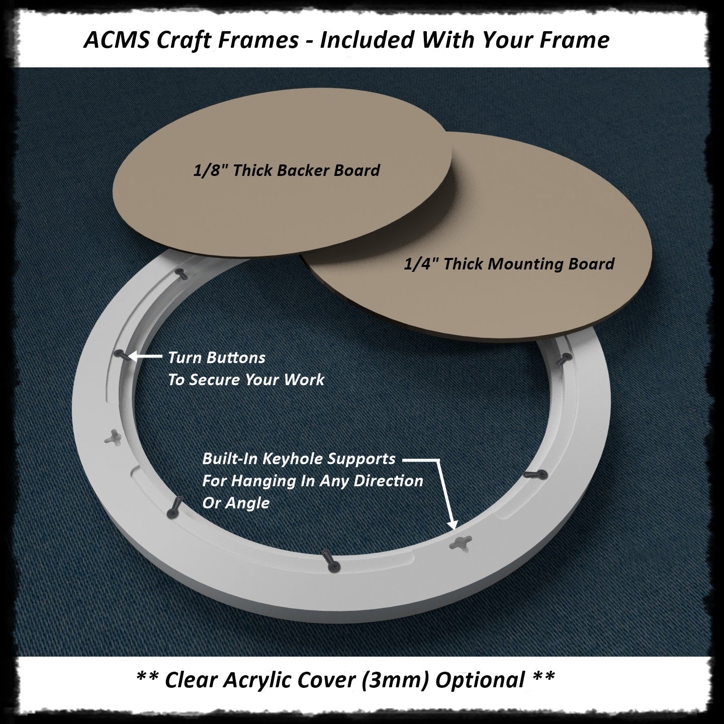 Oval Craft Frame - HUMP Profile - 1 1/4" Frame Width - 1" Thick
