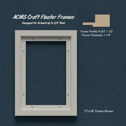 Rectangular Craft Floater Frame - FLAT 1 1/2" Profile - 1 1/4" Thick