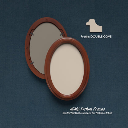 Oval Picture  Frame - Double Cove Profile - 1.25" Frame Width