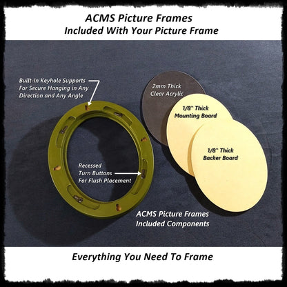 Round Picture Frame - Hump Cove Profile - 1.25" Frame Width