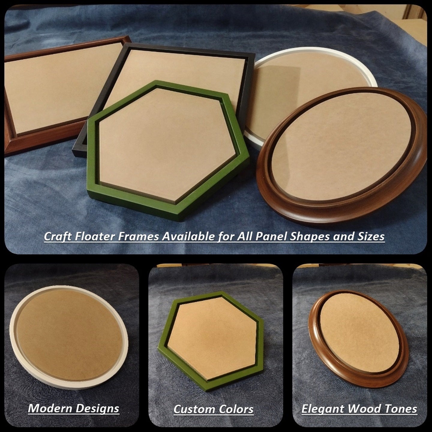 Round Craft Panel - Fiberboard - 1" FRAME - 3/4" Thick