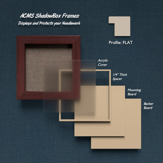 Square ShadowBox Frame - FLAT Profile - 1.375" Frame Width